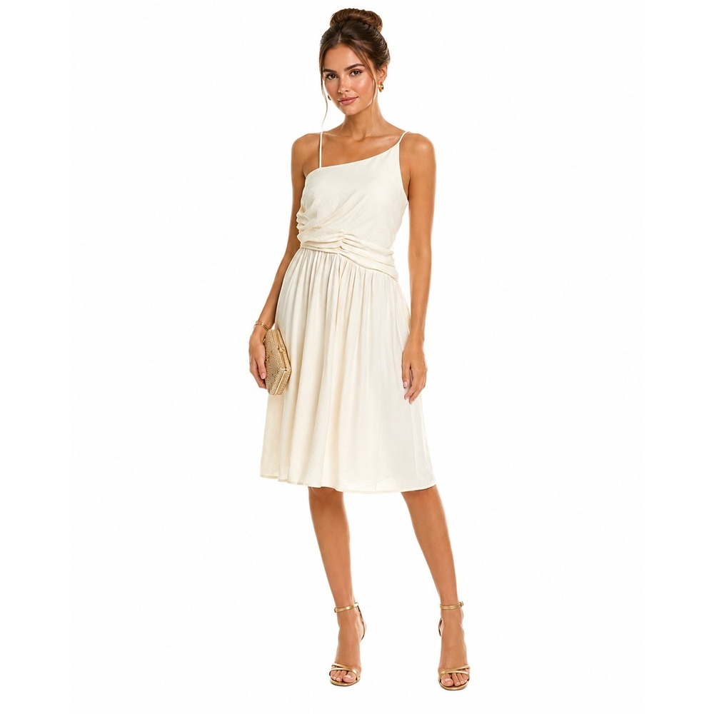 Women's Asymmetric Neck Dress by BCBG‎ New York White Size 4 New With Tags
